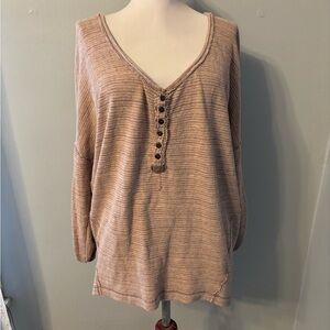 Free people we the free beach haven Henley top shirt womens M L oversized